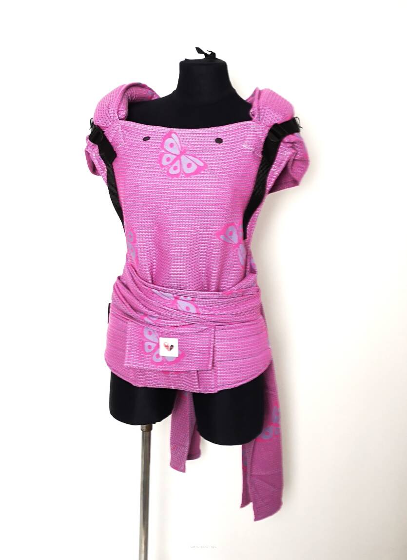 Freely grow hybrid. Baby carrier.Happy butterflies Pink.